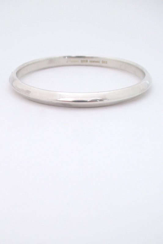 Hans Hansen Denmark vintage V profile heavy silver bangle bracelet 241