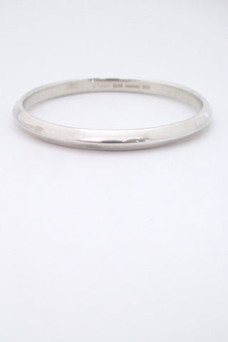 Hans Hansen Denmark vintage V profile heavy silver bangle bracelet 241