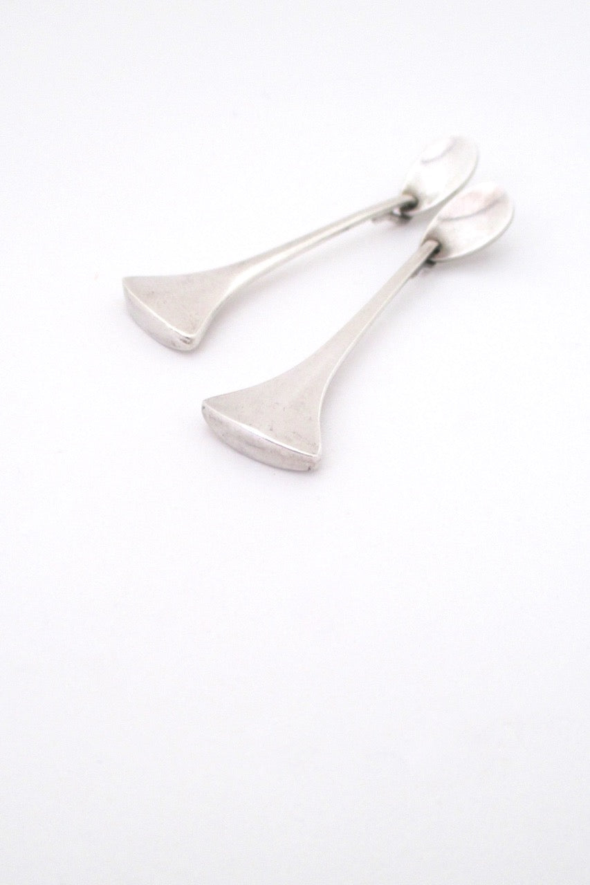 Hans Hansen long silver drop earrings