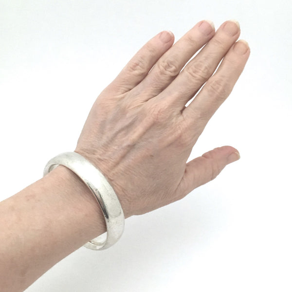 Hans Hansen Denmark heavy silver vintage bangle bracelet Scandinavian Modern jewelry design