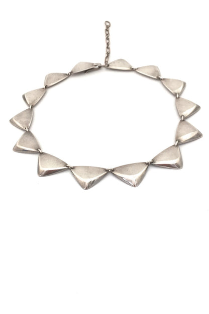 detail Hans Hansen Denmark vintage heavy silver Scandinavian Modern choker necklace 319 by Bent Gabrielsen
