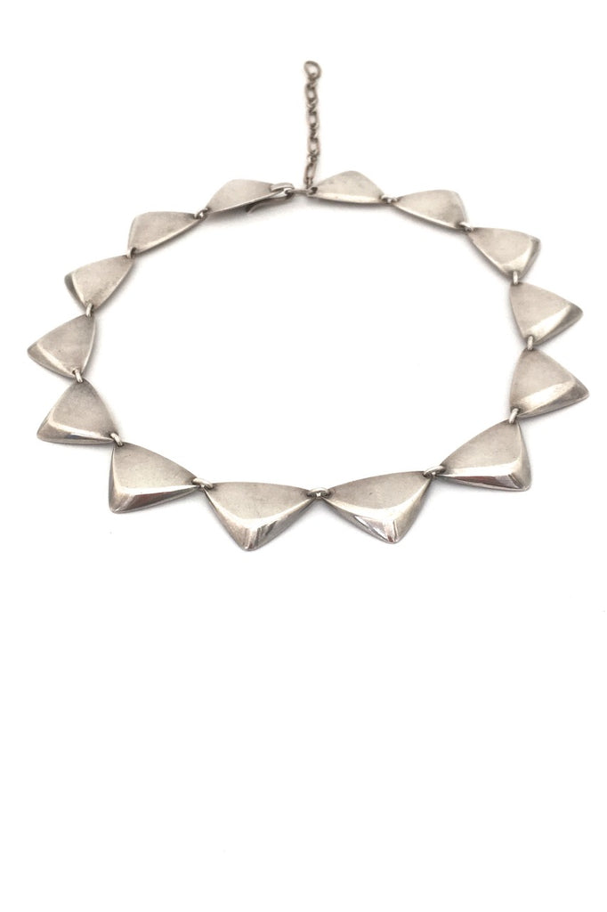 detail Hans Hansen Denmark vintage heavy silver Scandinavian Modern choker necklace 319 by Bent Gabrielsen