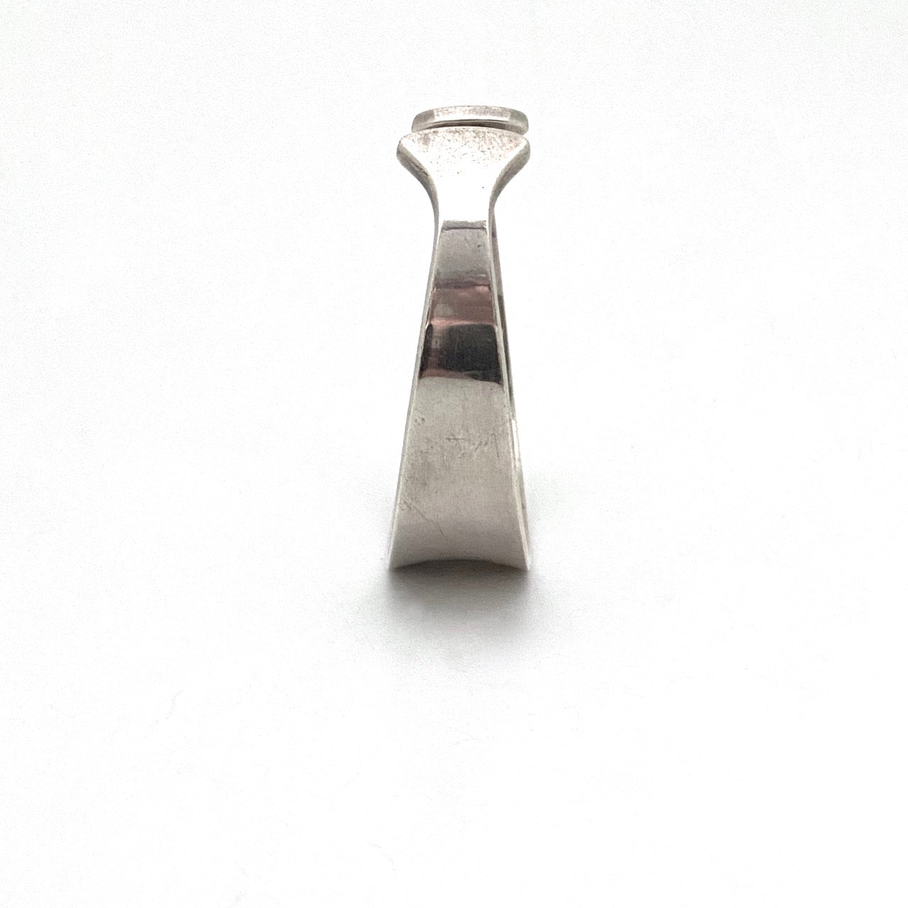 profile Hans Hansen Denmark vintage Scandinavian Modernist silver heavy cuff bracelet mid century design
