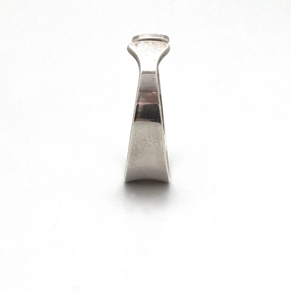 profile Hans Hansen Denmark vintage Scandinavian Modernist silver heavy cuff bracelet mid century design