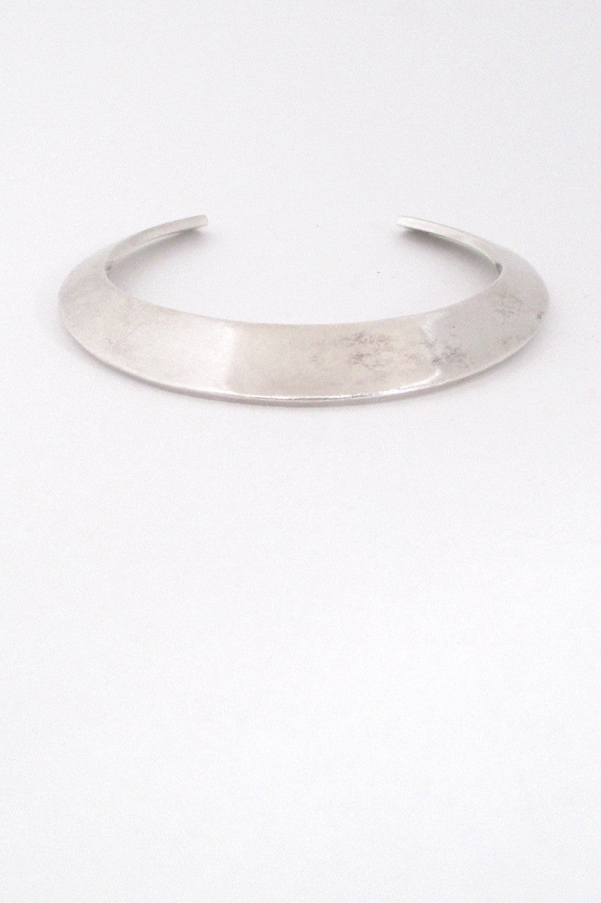 Hans Hansen Denmark vintage modernist silver rare cuff bracelet Nordic design