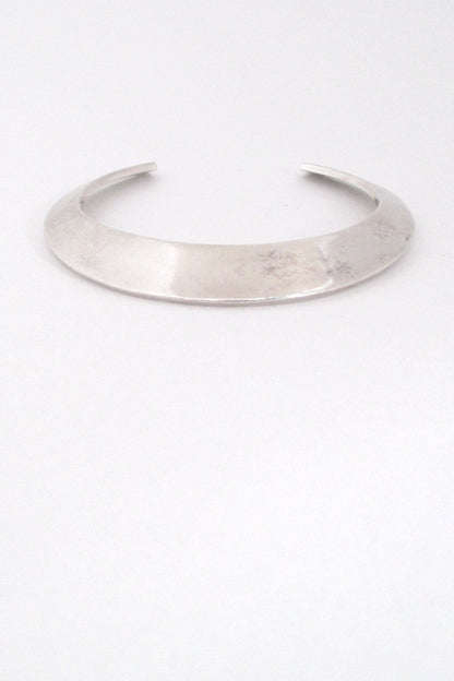 Hans Hansen Denmark vintage modernist silver rare cuff bracelet Nordic design