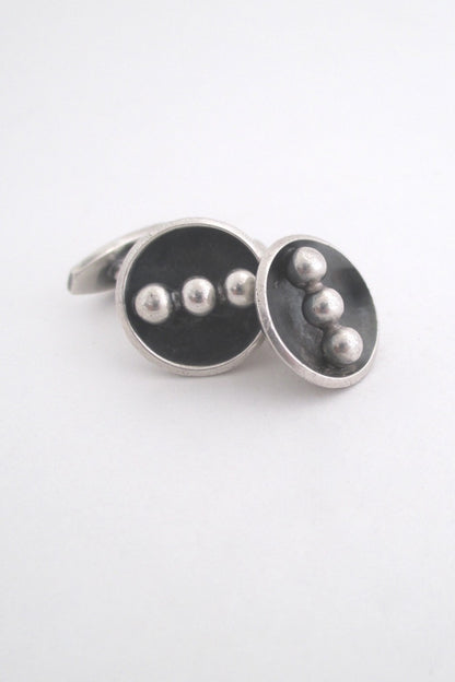 Hans Hansen Denmark vintage Scandinavian Modern silver cufflinks mens jewelry