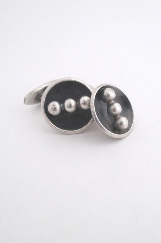 Hans Hansen Denmark vintage Scandinavian Modern silver cufflinks mens jewelry