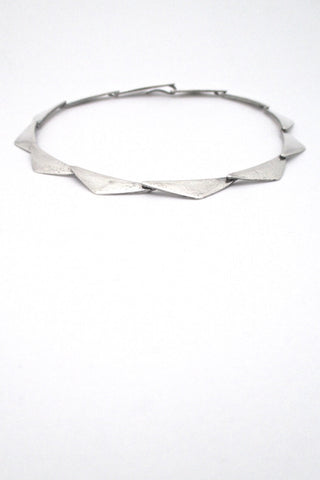 Hans Hansen Denmark vintage silver Scandinavian Modern Peaks necklace by Bent Gabrielsen