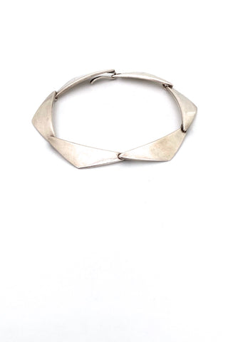 Hans Hansen Denmark vintage silver Peaks bracelet Bent Gabrielsen Scandinavian Modernist jewelry design