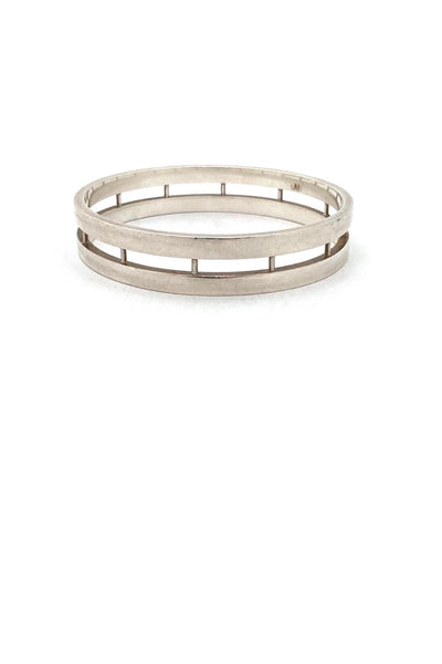 Hans Hansen Denmark vintage heavy silver split bangle bracelet Scandinavian Modernist jewelry design