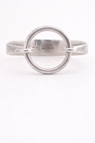 Hans Hansen Denmark vintage heavy silver Scandinavian Modern circle bracelet