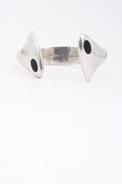 Hans Hansen heavy silver & enamel cuff bracelet #213E