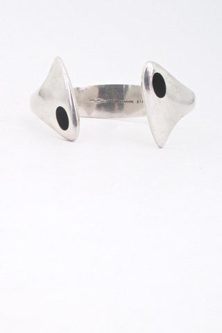 Hans Hansen heavy silver & enamel cuff bracelet #213E