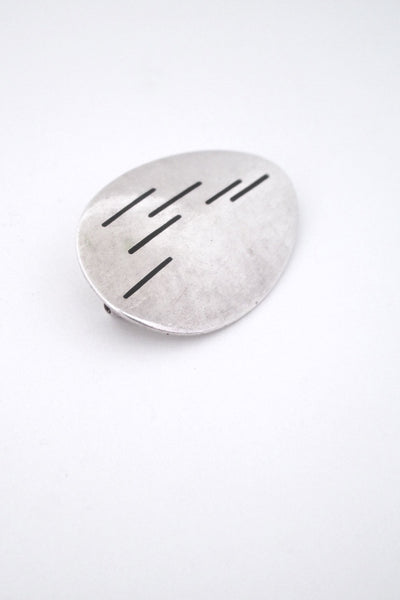 Hans Hansen Denmark vintage silver enamel Scandinavian Modern brooch