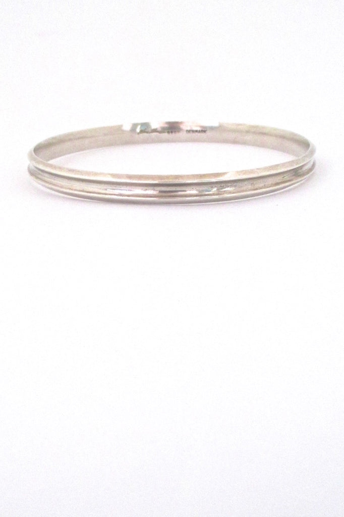 Hans Hansen Denmark vintage silver grooved bangle bracelet