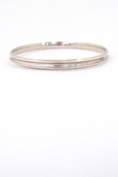 Hans Hansen Denmark vintage silver grooved bangle bracelet