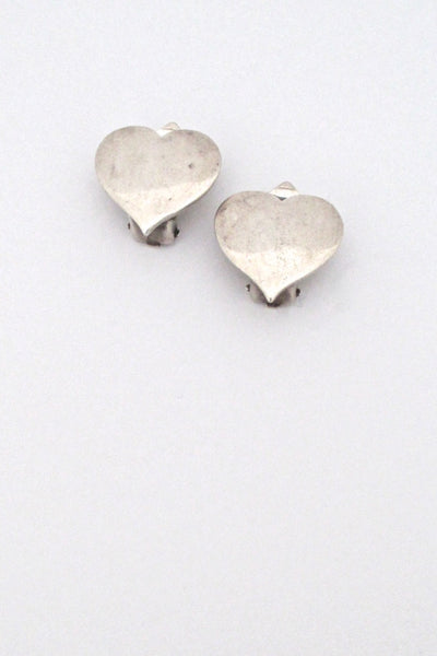 Hans Hansen Denmark vintage silver heart earrings ear clips