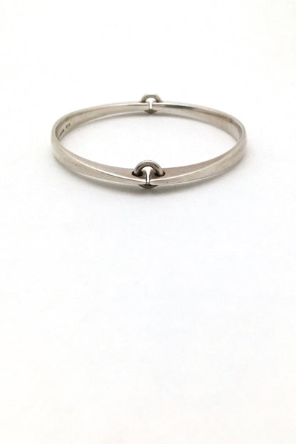 Hans Hansen Denmark vintage silver hinged bangle bracelet 218 Bent Gabrielsen Pedersen Scandinavian Modern design jewelry