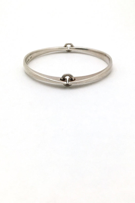 Hans Hansen Denmark vintage silver hinged bangle bracelet 218 Bent Gabrielsen Pedersen Scandinavian Modern design jewelry