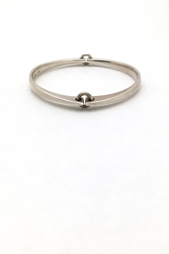 Hans Hansen Denmark vintage silver hinged bangle bracelet 218 Bent Gabrielsen Pedersen Scandinavian Modern design jewelry