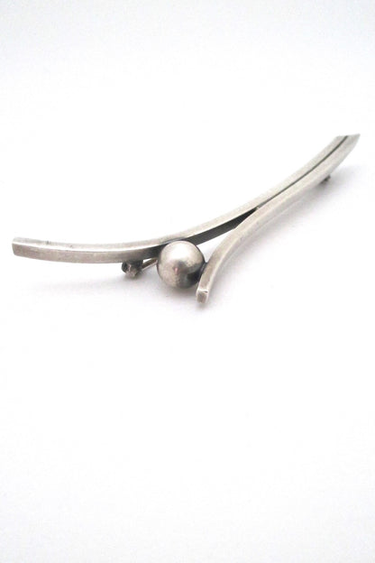 Hans Hansen Denmark vintage Scandinavian Modernist Future series brooch by Karl Gustav Hansen