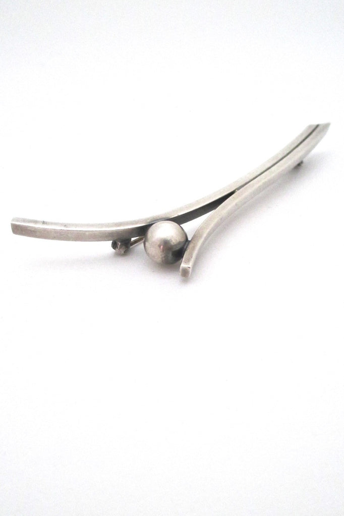 Hans Hansen Denmark vintage Scandinavian Modernist Future series brooch by Karl Gustav Hansen