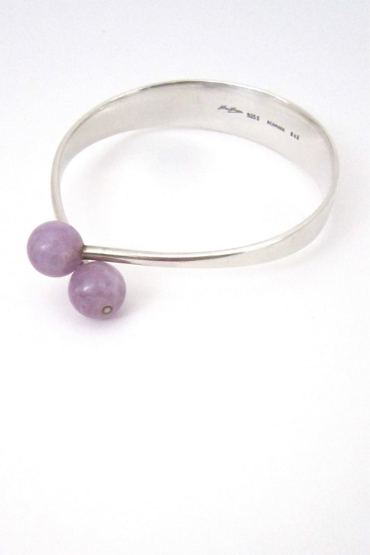 Hans Hansen Denmark vintage sterling amethyst bracelet by Bent Gabrielsen