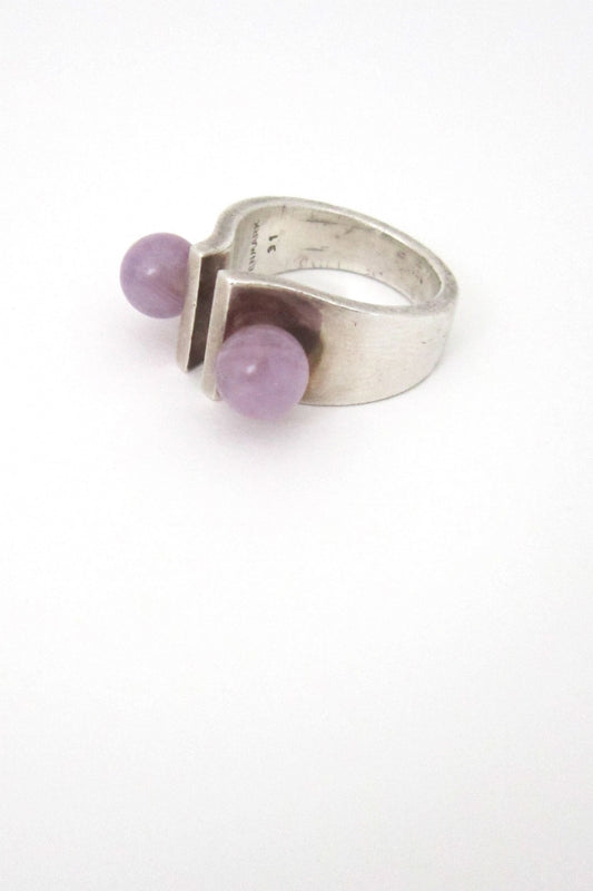 Hans Hansen Denmark vintage sterling amethyst ring 