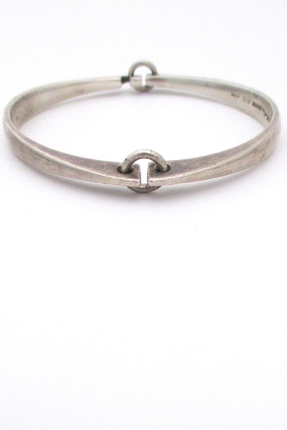 Hans Hansen Denmark Danish Modern mid century sterling silver hinged bracelet