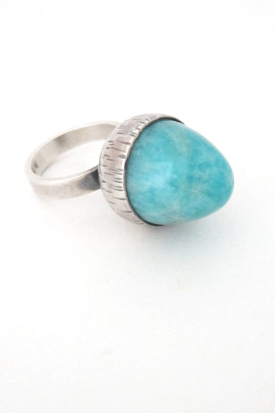 Hans Hansen Denmark vintage silver extraordinary robin's egg ring