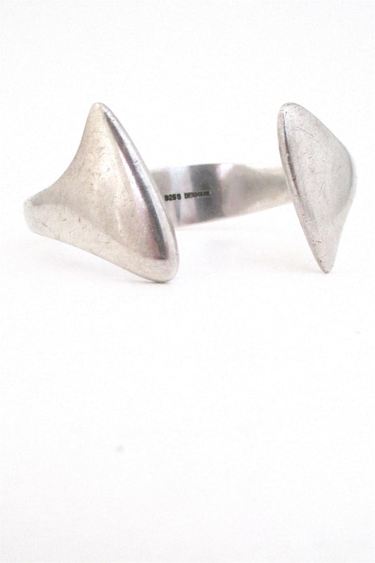 Hans Hansen Denmark vintage modernist silver heavy cuff bracelet