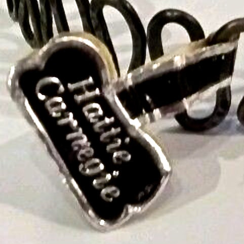 Hattie Carnegie hammered silver bangle bracelet