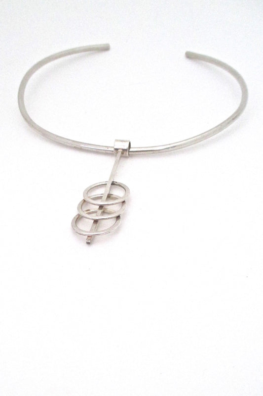 Henning Ulrichsen Denmark vintage silver Scandinavian Modern pendant neck ring necklace