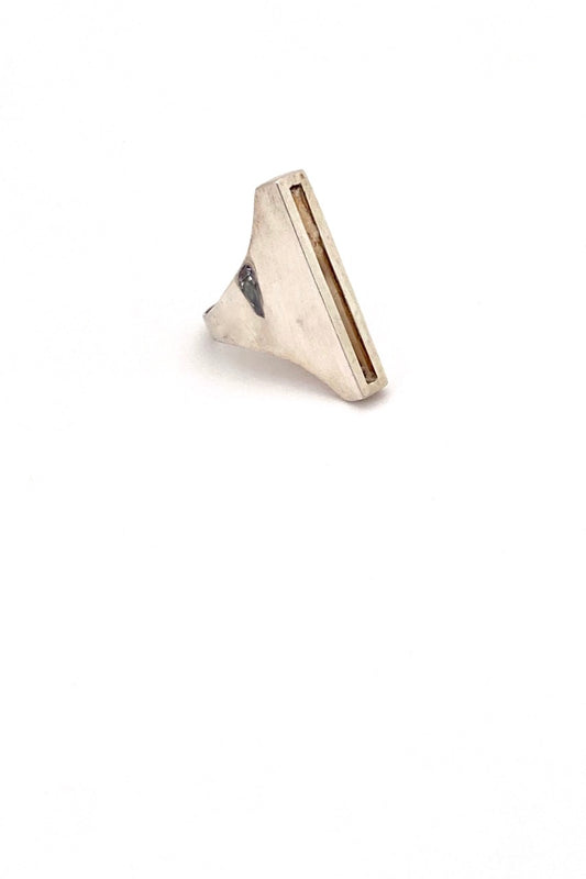 Henning Ulrichsen Denmark vintage silver large Scandinavian Modernist ring 