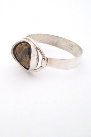 Henning Ulrichsen Denmark vintage silver and tiger eye bracelet