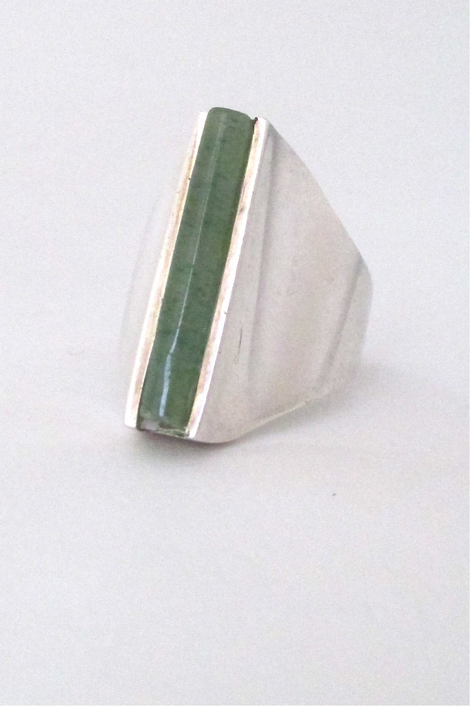 Henning Ulrichsen Denmark vintage modernist silver aventurine ring