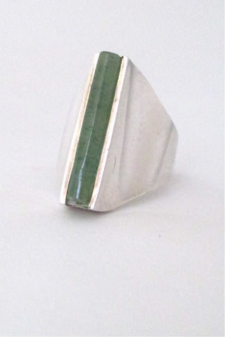 Henning Ulrichsen Denmark vintage modernist silver aventurine ring