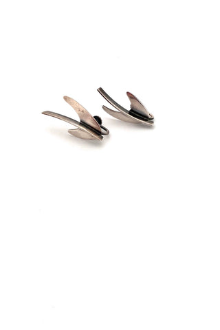 Henry Steig USA vintage silver earrings American Modernist jewelry design