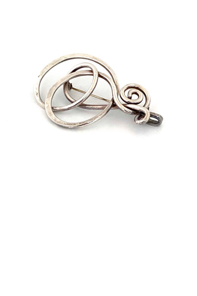 Henry Steig USA large vintage silver swirls pendant brooch American Modernist jewelry design