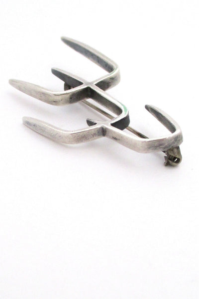 Henry Steig New York American Modernist vintage sterling silver large brooch