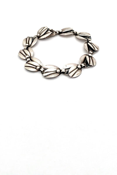 Hermann Siersbol Denmark vintage silver leaves and berries link bracelet Scandinavian design jewelry