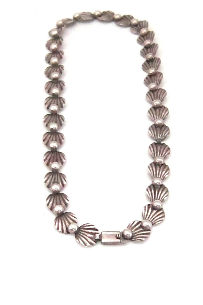 Hermann Siersbol Denmark vintage sterling silver leaf necklace