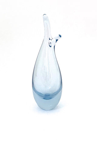 Holmegaard Denmark vintage blown glass small Duckling vase Per Lutken signed 1960 Scandinavian Modern design