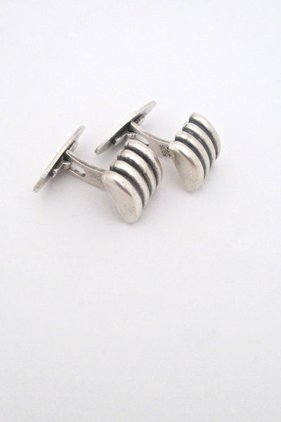 Hugo Grun Denmark vintage Scandinavian Modern silver cufflinks