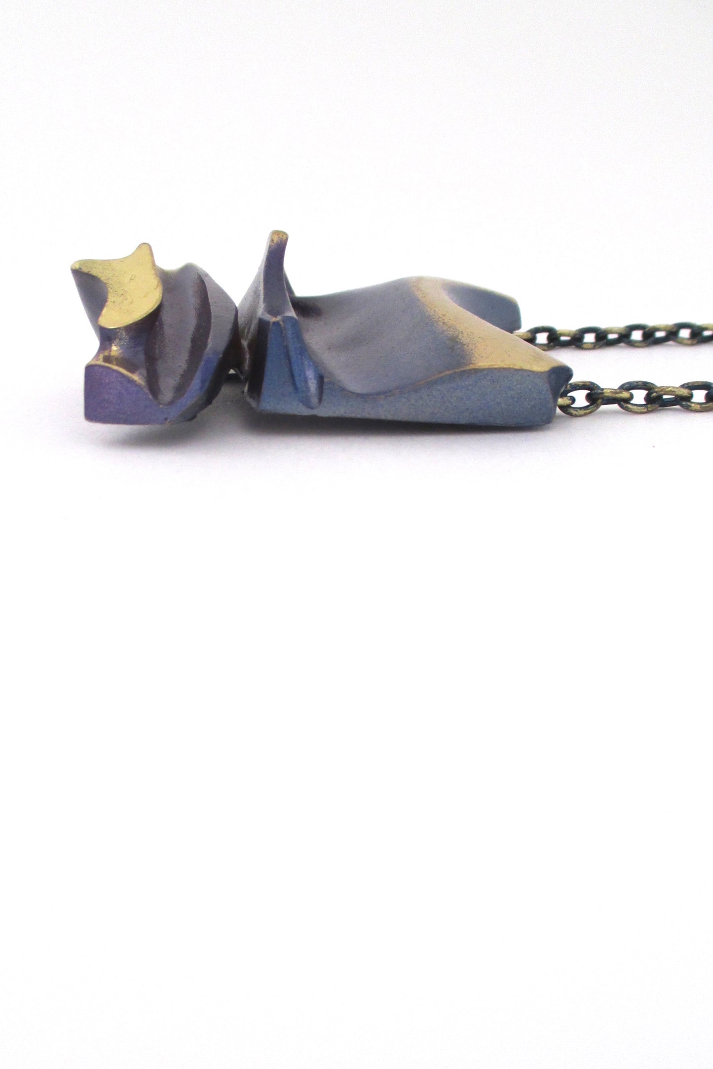 Bjorn Weckstrom large flame bronze 'Daytona' pendant necklace