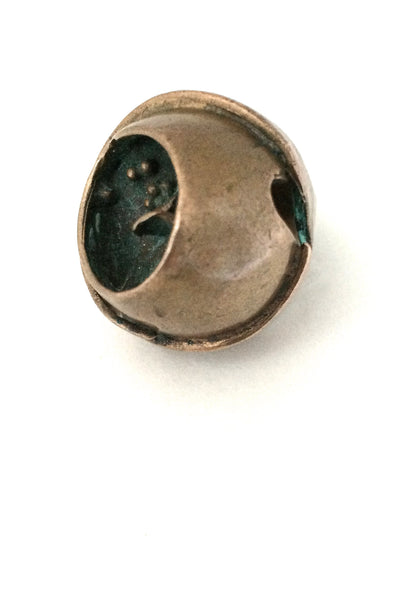 Jane Wiberg massive sculptural bronze ring