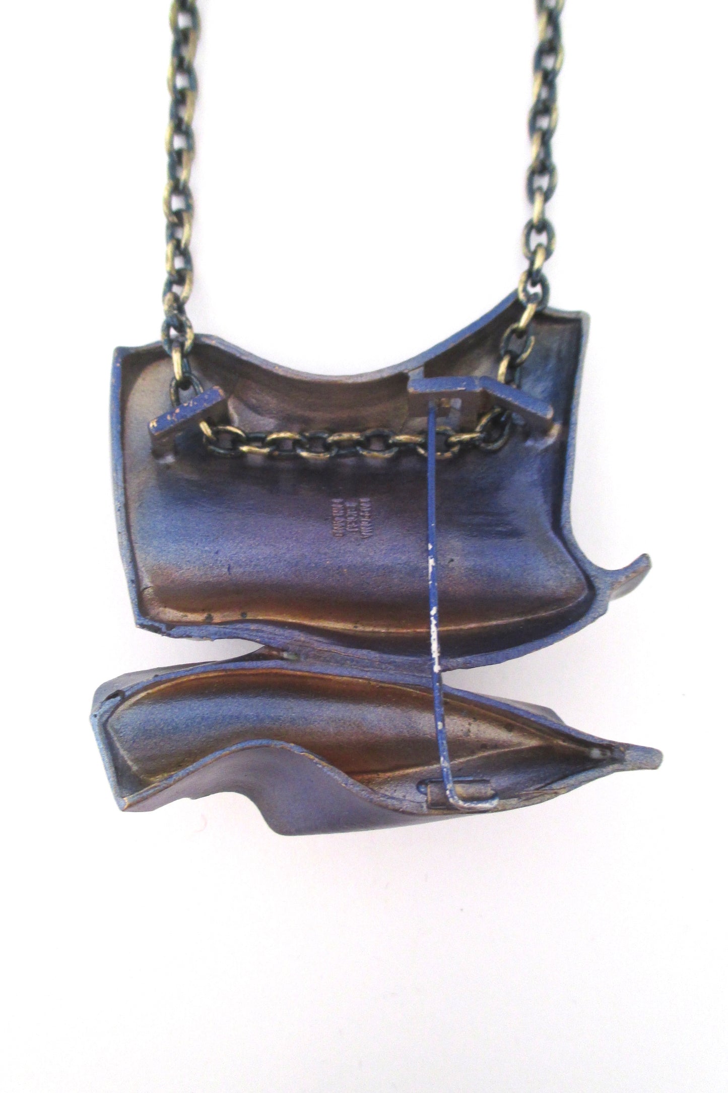 Bjorn Weckstrom large flame bronze 'Daytona' pendant necklace