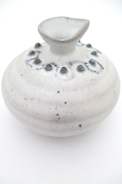 detail Tessa Kidick Canada vintage mid century matte glazed vase with applied decoration