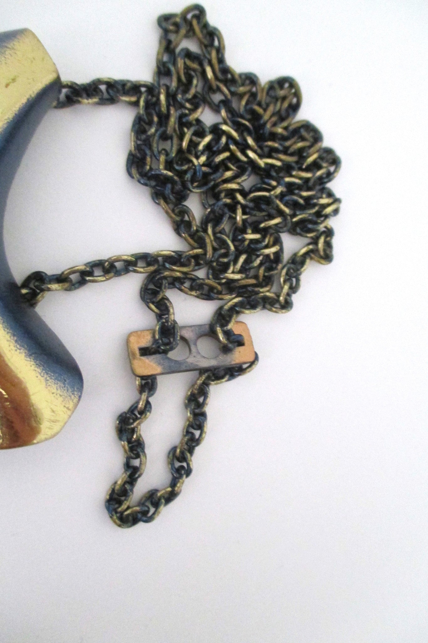Bjorn Weckstrom large flame bronze 'Daytona' pendant necklace